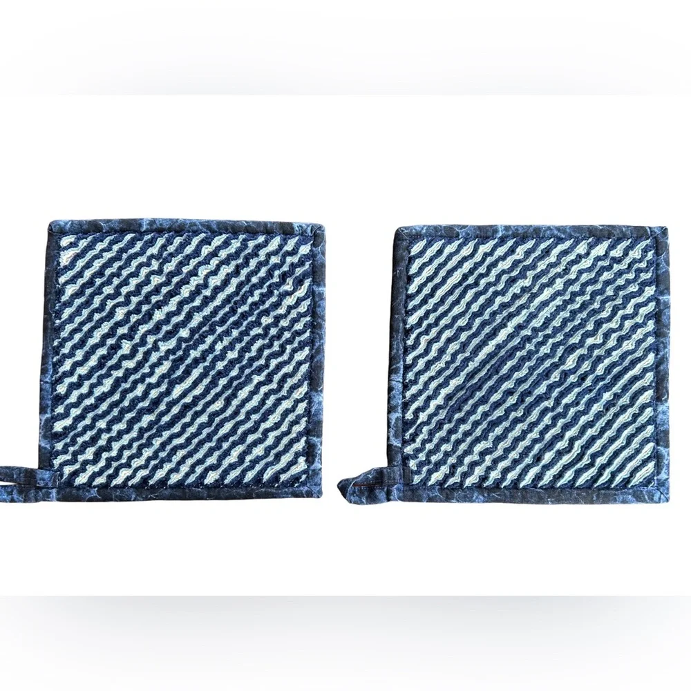 Quilted Blue and Beige Nautical‎ Pot Holders